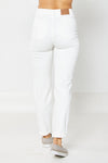 Judy Blue HW Garment Dyed Cuffed Jogger - White