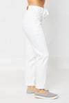 Judy Blue HW Garment Dyed Cuffed Jogger - White
