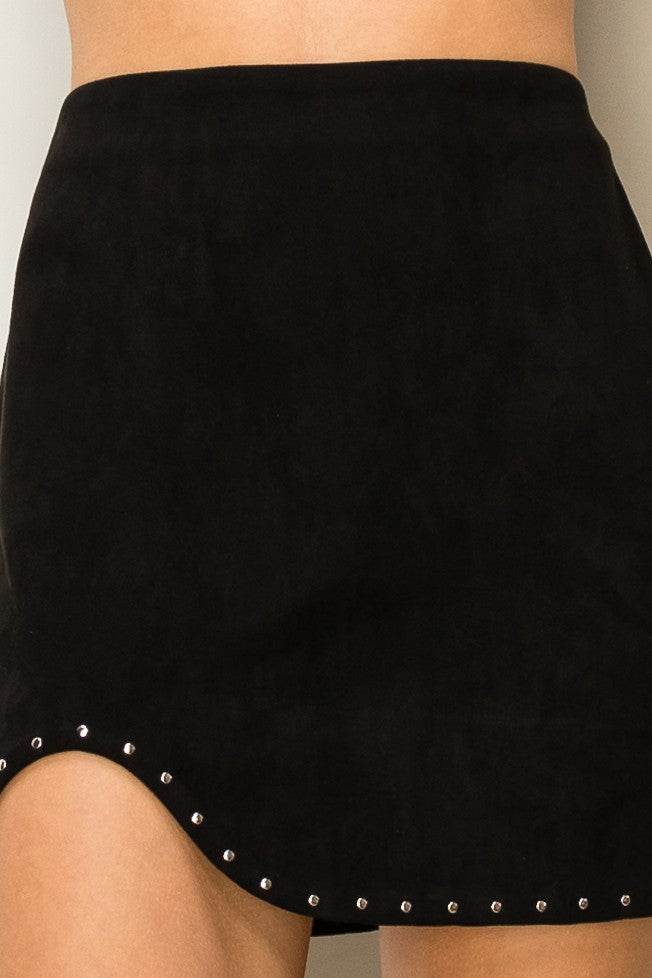 XMAS JULY Just Perfect Faux Suede Mini Skirt with Studs - 3 Colors