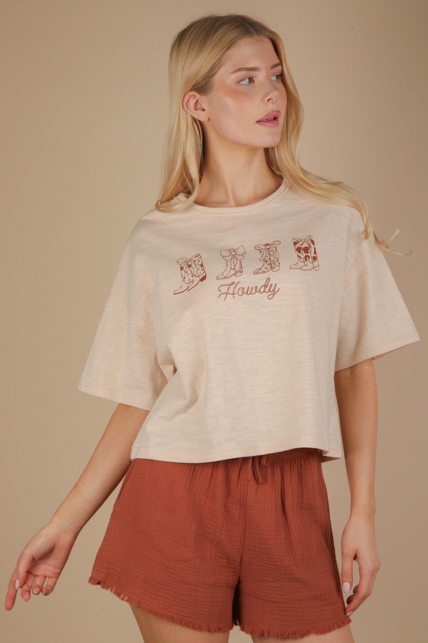 Very J Oversized Screen Print Graphic Casual Knit T Shirt