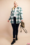 Plaid Shirt Jacket - Curvy Size