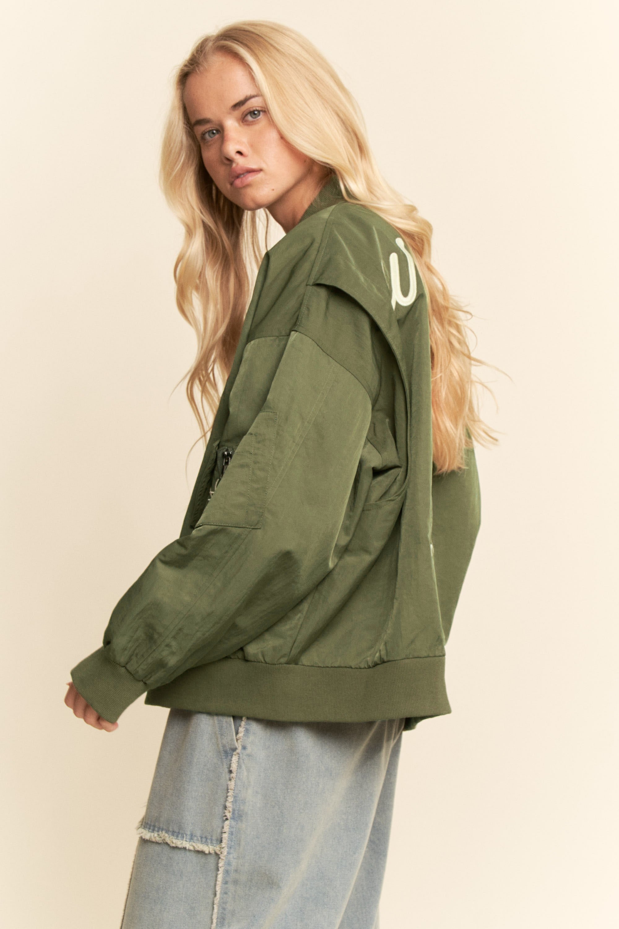 Davi & Dani West Coast Rodeo Embroidered Bomber Jacket