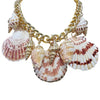 Ocean Seashell & Charm Necklace On Chunky Gold Chain