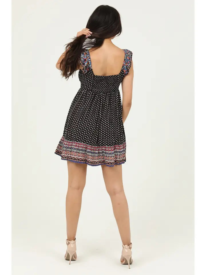 Angie Notch Neck Ruffle Sleeve Sundress