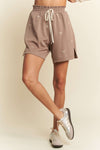 Davi & Dani Ribbon Embroidery Waist Elastic Band Shorts Pants/Jacket Combo