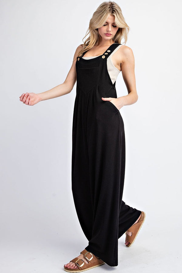 eesome Solid Sleeveless Wide Leg Jumpsuit