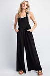eesome Solid Sleeveless Wide Leg Jumpsuit