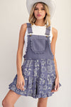 eesome Western Graphic Lace Trim Sleeveless Romper