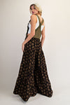 eesome Floral Print Scallop Lace Trim Sleeveless Jumpsuit