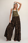 eesome Floral Print Scallop Lace Trim Sleeveless Jumpsuit