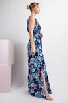 Floral Print V-neck Jumpsuit
