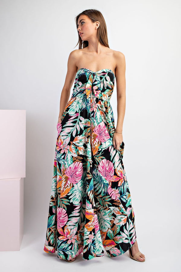 Floral Print Sleeveless Jumpsuit