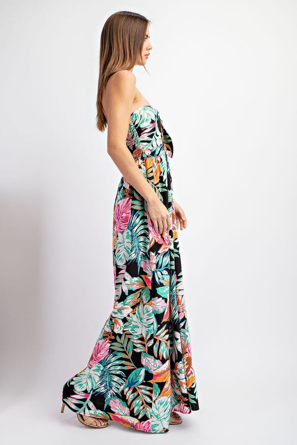 Floral Print Sleeveless Jumpsuit