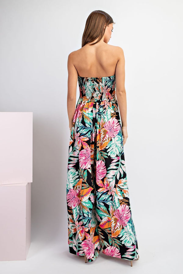 Floral Print Sleeveless Jumpsuit