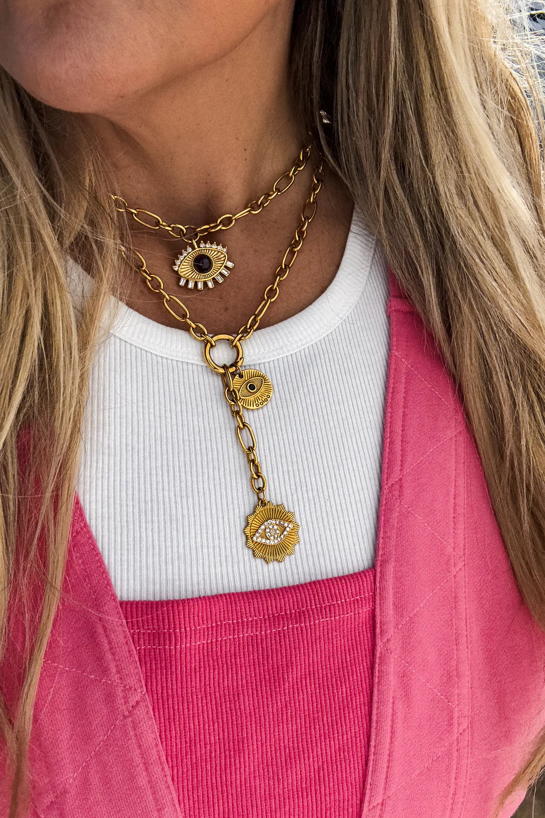 Gleaming Guardian Gold Necklace