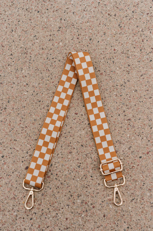 lizzie checkered adjustable bag strap - 3 Colors