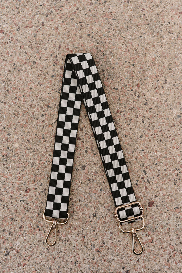 lizzie checkered adjustable bag strap - 3 Colors
