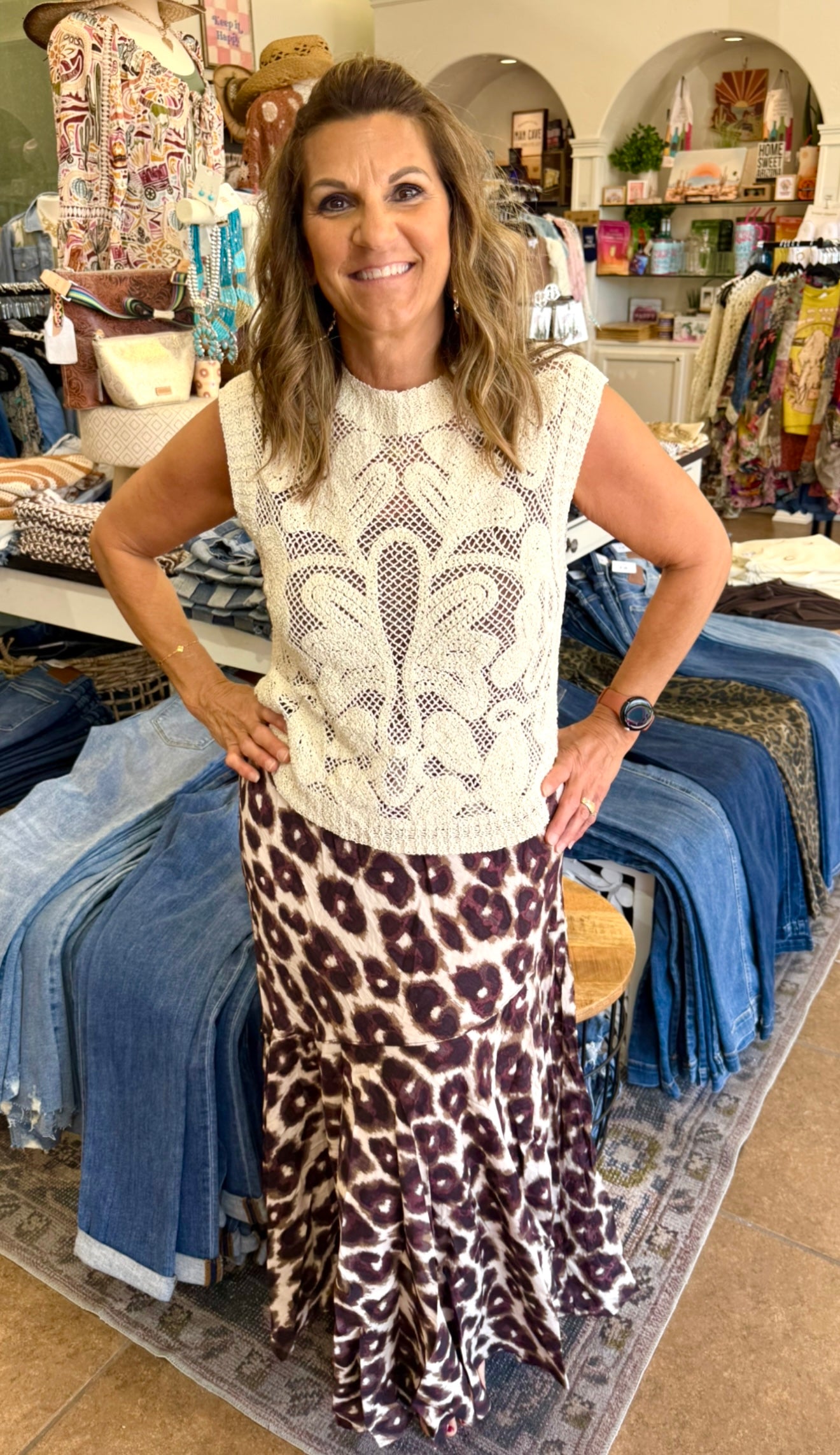 Leopard Print Maxi Skirt