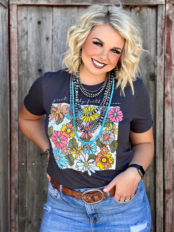 Floral Great Is Thy Faithfulness Tee