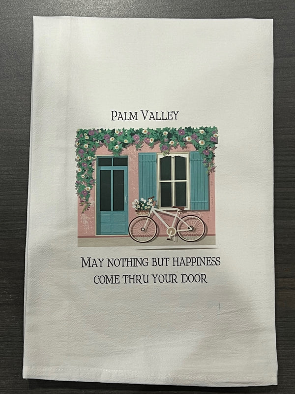 Kitchen Towel - Pink Bldg: May Nothing But Happiness "Palm Valley"