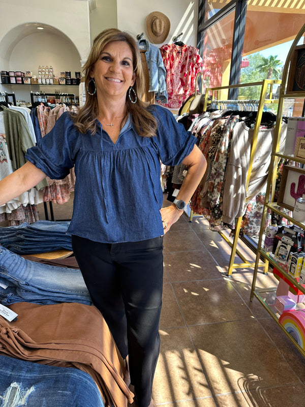 SALE Judy Blue HW BLACK Tummy Control Raw Hem Crop Wide Leg - Curvy Size