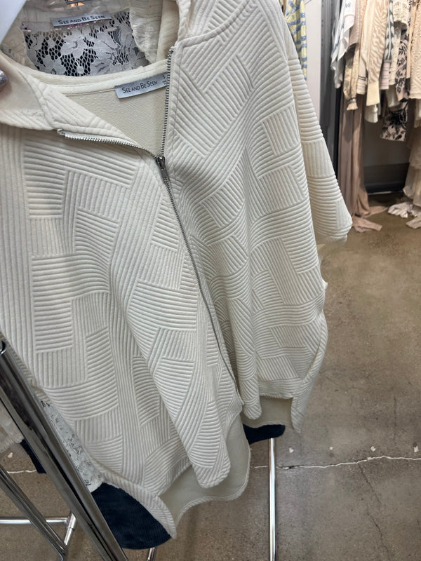 Textured Hooded Vest