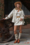 eesome Mineral Washed Western Graphic Jacket