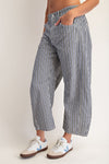 eesome Mineral Wash Striped Barrel Leg Jeans