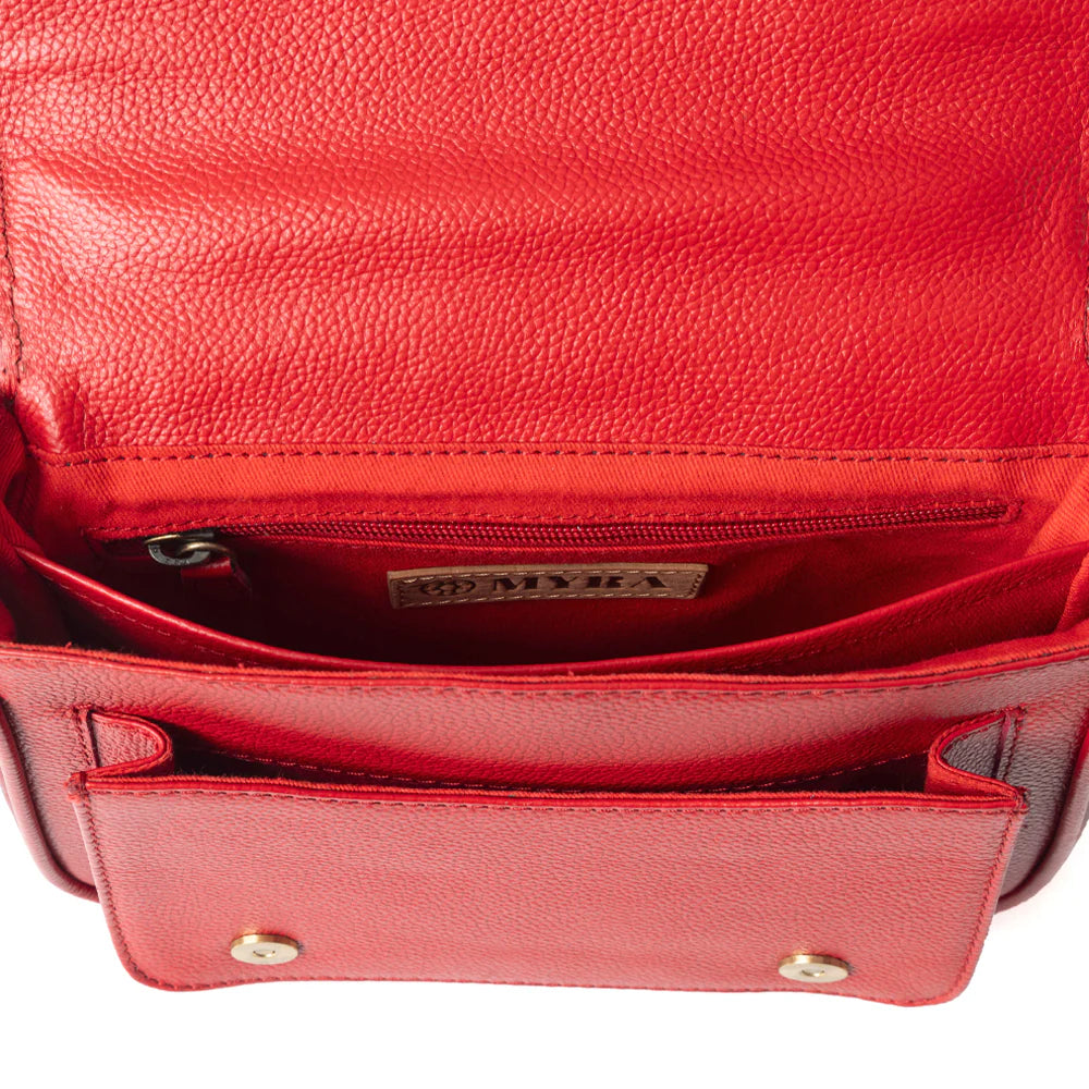 Myra Bag Sapphire Scroll Shoulder Bag in Red