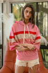 BIBI French Terry Mix And Match Cut Edge Detail Hoodie - Curvy Size