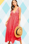 Main Strip Adjustable Strap Ruffle Paid Swiss Dot Dress