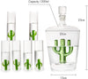 Decanter Set with Cactus Decanter and 6 Cactus Shot Glasses