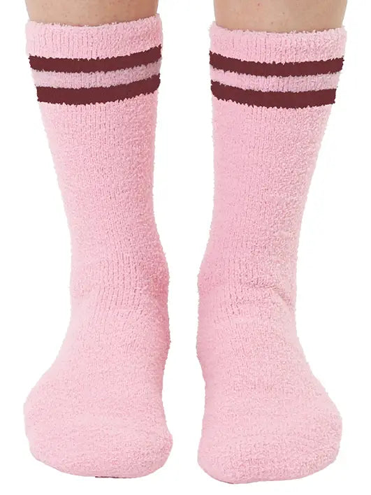 Fuzzy Crew Socks w/ Bottom Grip Phrase-