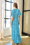 Elastic Ruffle Smocking Ruffle Hemline Maxi Dress - Curvy Size