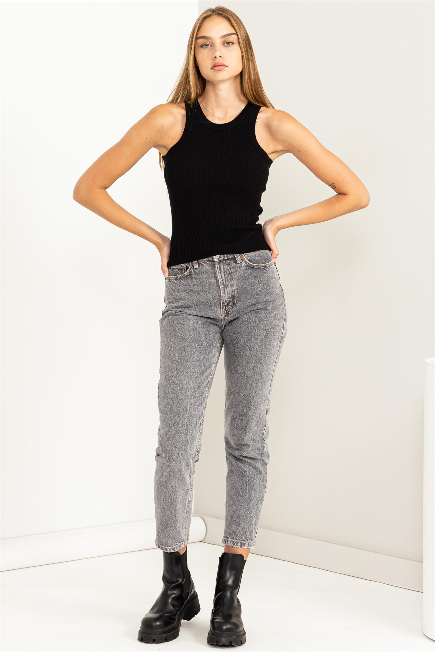 Stay Easy Ribbed Sweater Tank Top - 4 Colors