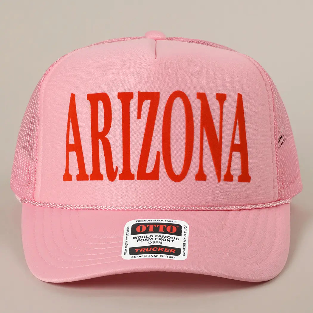 Arizona Text Printed Mesh Back Foam Trucker Hat