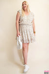 Animal Print Waist Smocking Dress - Curvy Size