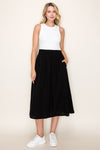 Staccato Smocked Waist Solid top Midi Dress