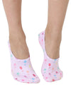 No-Show Liner Socks - Multi-Colored Wine Glasses - Pink