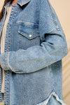 Veveret Sparkling Snap Button Denim Shacket - Curvy Size