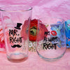 Mr. Right and Mrs. Always Right - Wine & Beer Glass Combo
