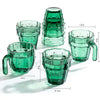 Cactus Stackable Glasses, Glass Green Cactus Cups - 6 Set