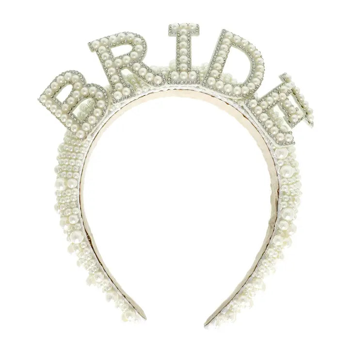 Fashion Pearl Rhinestone Pave Bridal Headband