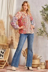 Andree By Unit Mixed Media Embroidered Top - Curvy Size