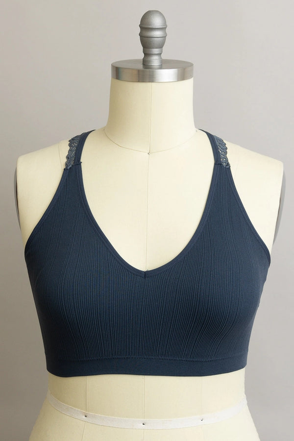 Lace Racerback Bralette - with Removable Bra Pad - Curvy Size