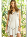 POL V-neck assymetrical Hem Dress - 2 Colors