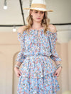 Floral Printed Smocked Layered Mini Dress