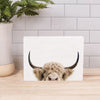 Peeking Cow Wood Block Décor