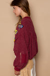 SALE POL Patch embellishment sweater crop jacket