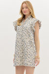 Entro Metallic Accented Abstraact textured pattern mini dress